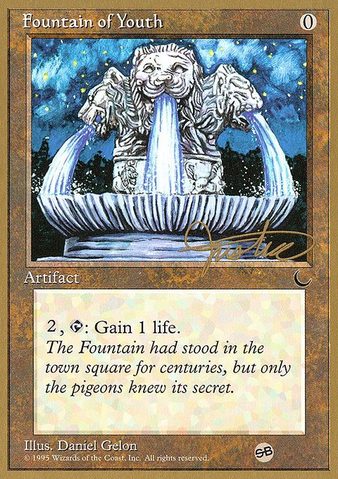 Fountain of Youth, Pro Tour Collector Set #mj98sb, Magic: The Gathering card