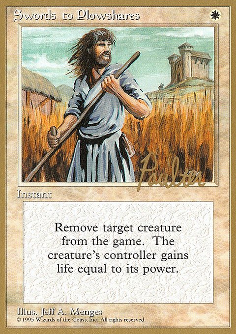 Swords to Plowshares, Pro Tour Collector Set #pp52, Magic: The Gathering card