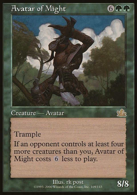 Avatar of Might, Prophecy #109, Magic: The Gathering card