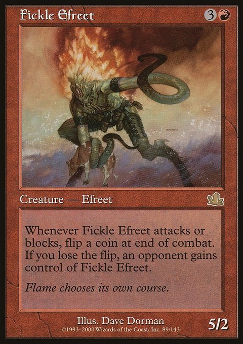 Fickle Efreet, Prophecy #89, Magic: The Gathering card
