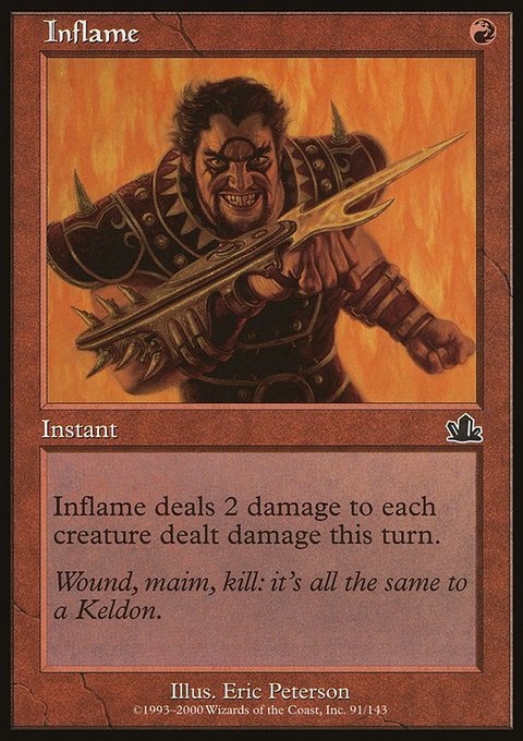 Inflame, Prophecy #91, Magic: The Gathering card