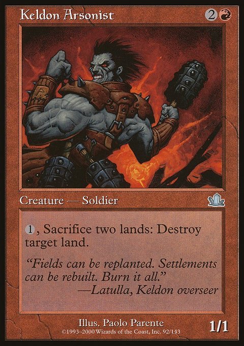 Keldon Arsonist, Prophecy #92, Magic: The Gathering card