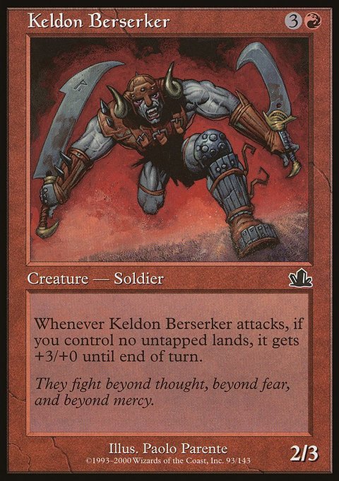 Keldon Berserker, Prophecy #93, Magic: The Gathering card