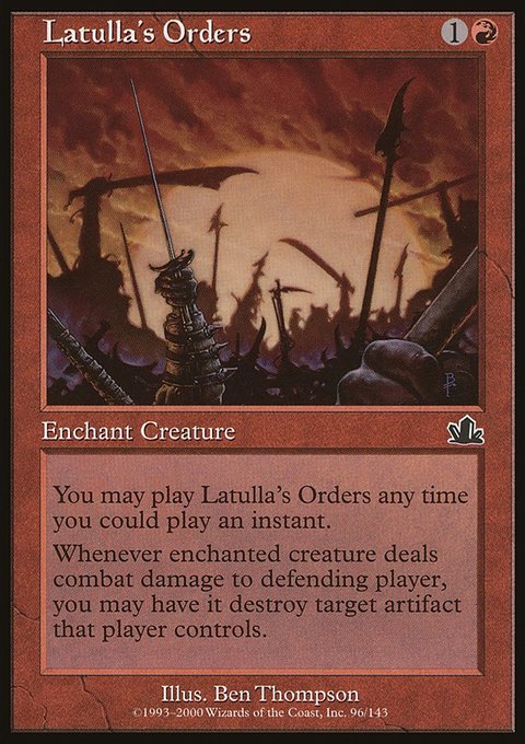 Latulla's Orders, Prophecy #96, Magic: The Gathering card