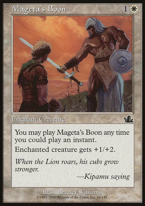 Mageta's Boon, Prophecy #14, Magic: The Gathering card