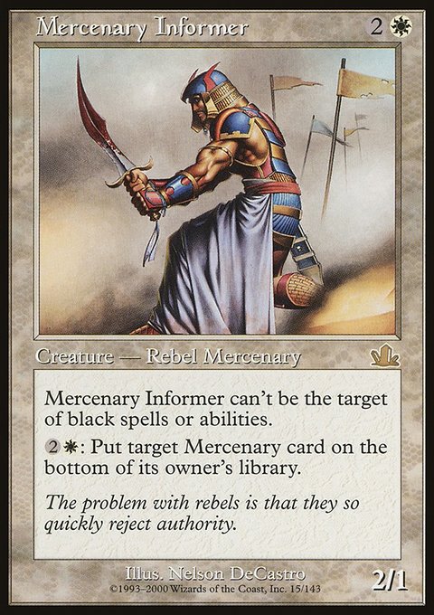 Mercenary Informer, Prophecy #15, Magic: The Gathering card