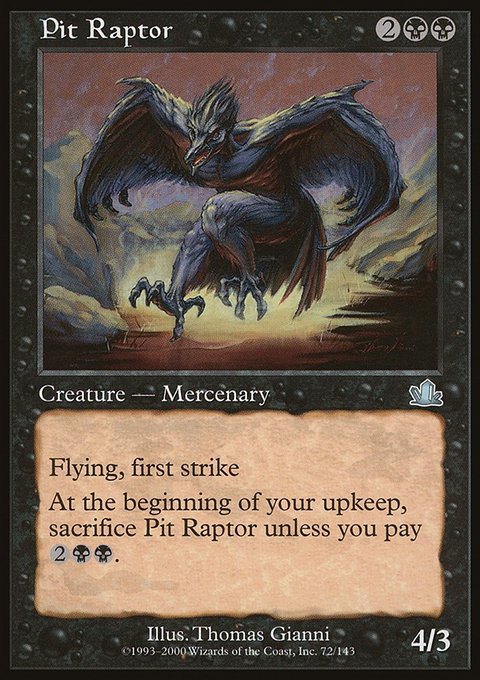 Pit Raptor, Prophecy #72, Magic: The Gathering card