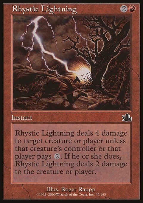 Rhystic Lightning, Prophecy #99, Magic: The Gathering card