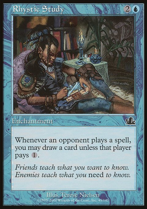 Rhystic Study, Prophecy #45, Magic: The Gathering card
