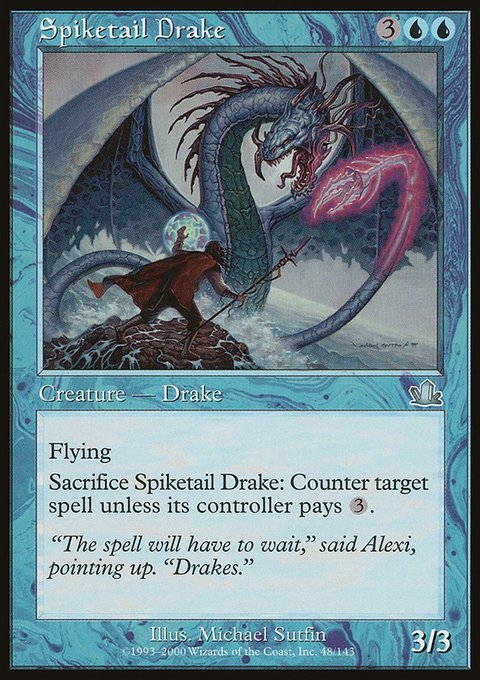 Spiketail Drake, Prophecy #48, Magic: The Gathering card