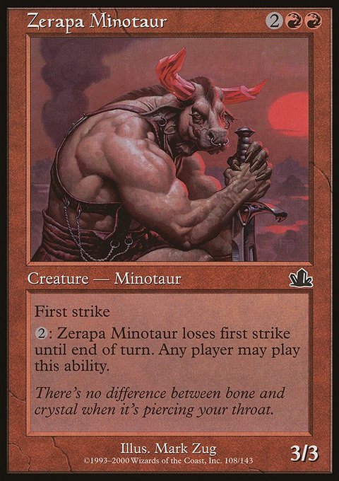 Zerapa Minotaur, Prophecy #108, Magic: The Gathering card