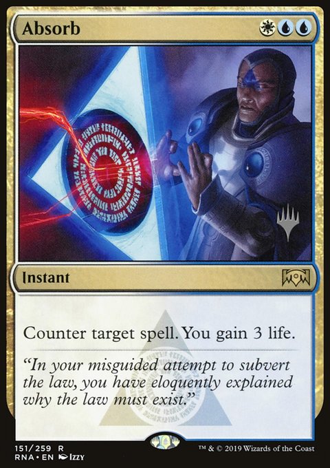 Absorb, Ravnica Allegiance Promos #151p, Magic: The Gathering card