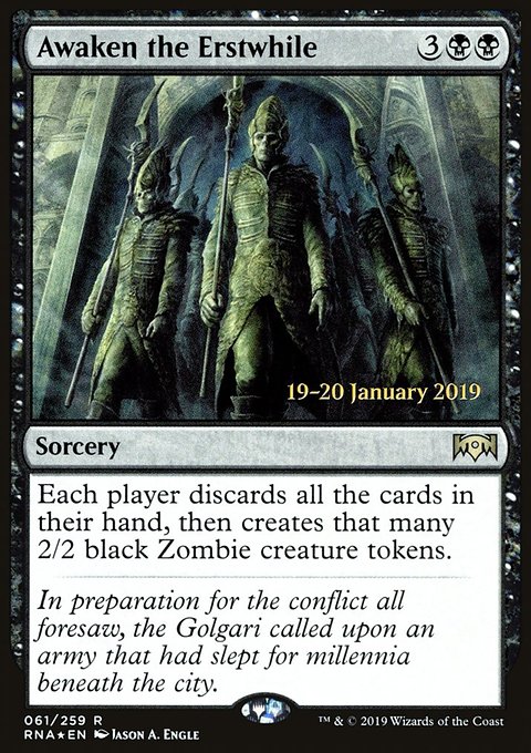 Awaken the Erstwhile, Ravnica Allegiance Promos #61s, Magic: The Gathering card