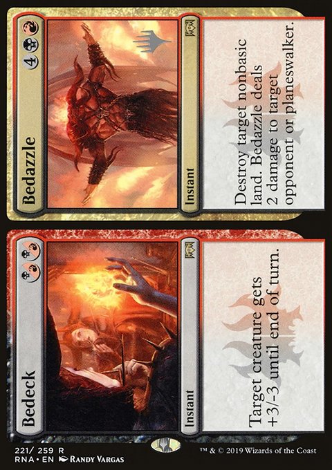Bedeck // Bedazzle, Ravnica Allegiance Promos #221p, Magic: The Gathering card