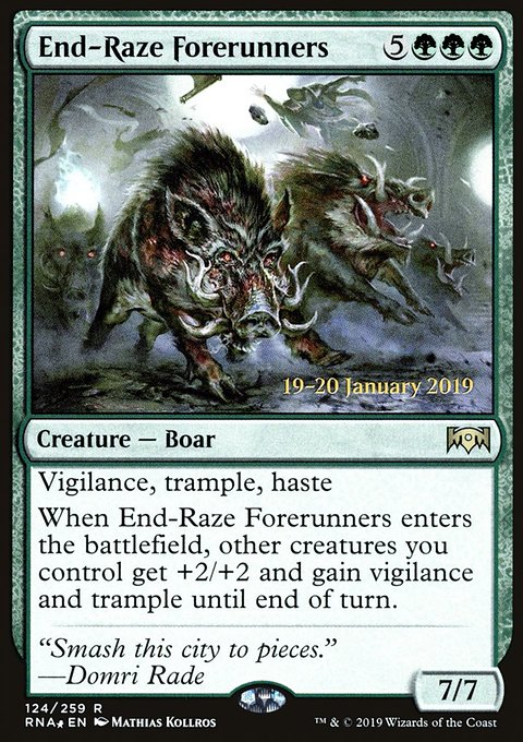 End-Raze Forerunners, Ravnica Allegiance Promos #124s, Magic: The Gathering card