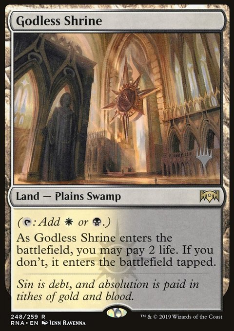 Godless Shrine, Ravnica Allegiance Promos #248p, Magic: The Gathering card