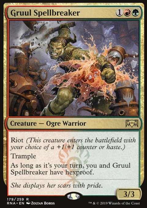 Gruul Spellbreaker, Ravnica Allegiance Promos #179p, Magic: The Gathering card