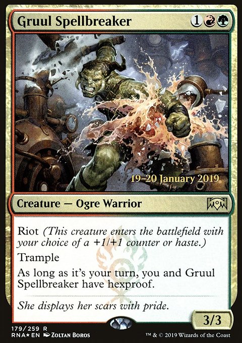 Gruul Spellbreaker, Ravnica Allegiance Promos #179s, Magic: The Gathering card