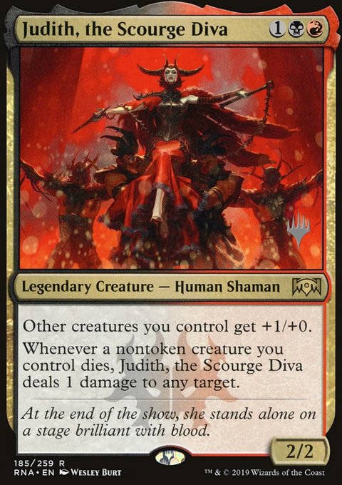 Judith, the Scourge Diva, Ravnica Allegiance Promos #185p, Magic: The Gathering card