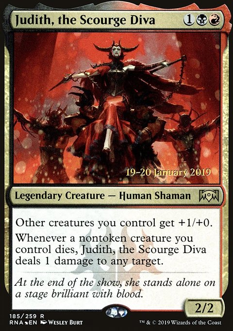 Judith, the Scourge Diva, Ravnica Allegiance Promos #185s, Magic: The Gathering card
