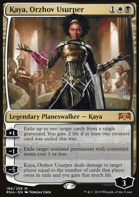 Kaya, Orzhov Usurper, Ravnica Allegiance Promos #186p, Magic: The Gathering card