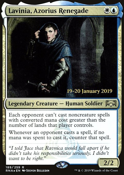 Lavinia, Azorius Renegade, Ravnica Allegiance Promos #189s, Magic: The Gathering card