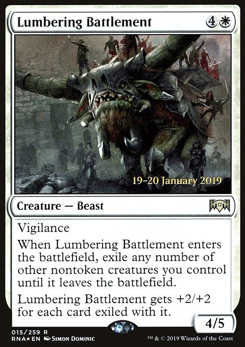 Lumbering Battlement, Ravnica Allegiance Promos #15s, Magic: The Gathering card