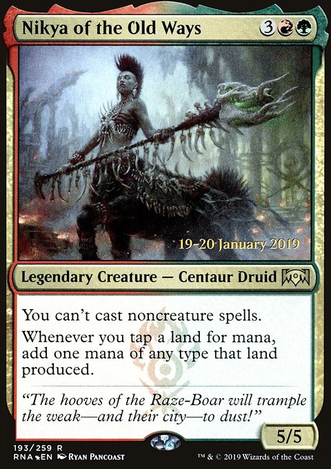Nikya of the Old Ways, Ravnica Allegiance Promos #193s, Magic: The Gathering card