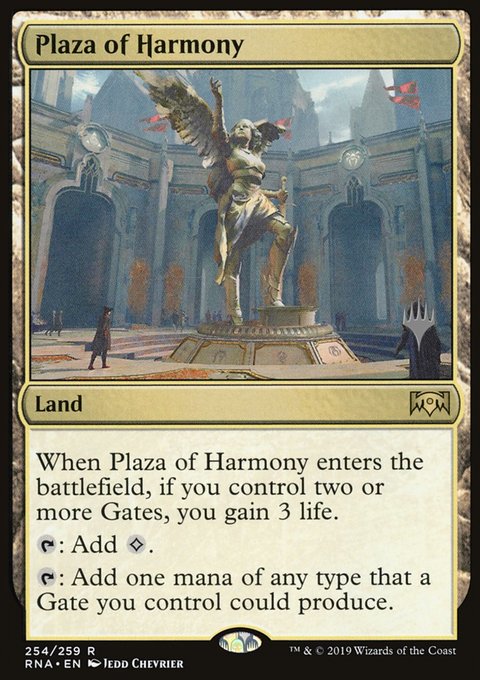 Plaza of Harmony, Ravnica Allegiance Promos #254p, Magic: The Gathering card
