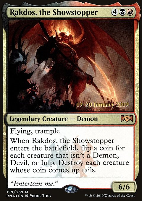 Rakdos, the Showstopper, Ravnica Allegiance Promos #199s, Magic: The Gathering card