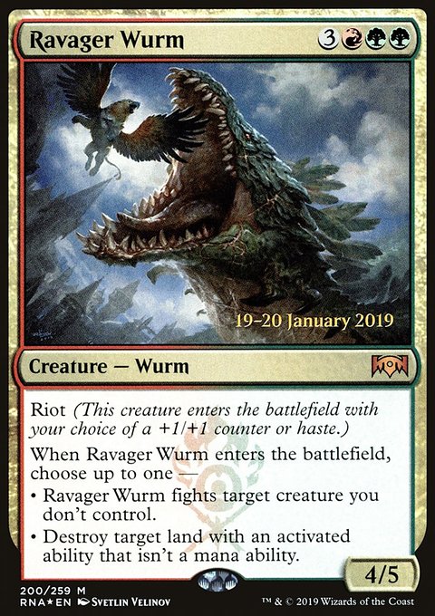 Ravager Wurm, Ravnica Allegiance Promos #200s, Magic: The Gathering card