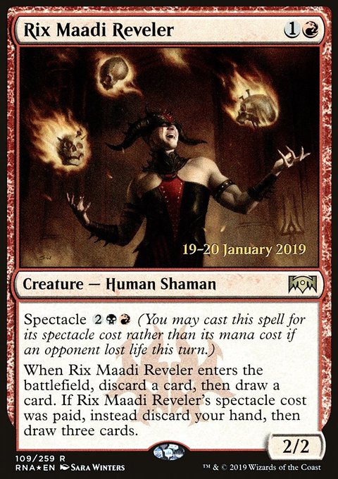 Rix Maadi Reveler, Ravnica Allegiance Promos #109s, Magic: The Gathering card