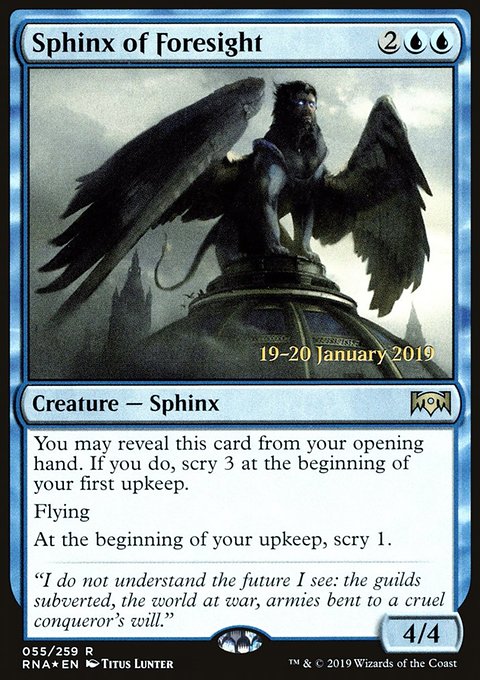 Sphinx of Foresight, Ravnica Allegiance Promos #55s, Magic: The Gathering card