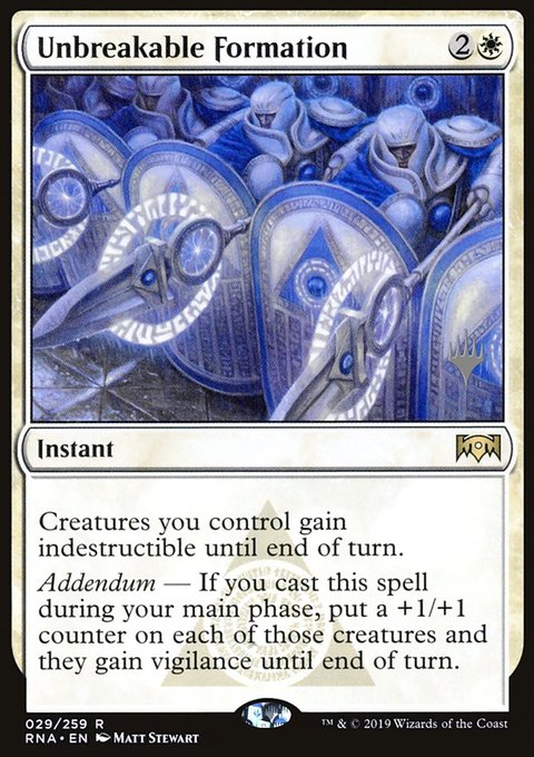 Unbreakable Formation, Ravnica Allegiance Promos #29p, Magic: The Gathering card