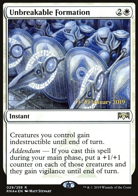 Unbreakable Formation, Ravnica Allegiance Promos #29s, Magic: The Gathering card
