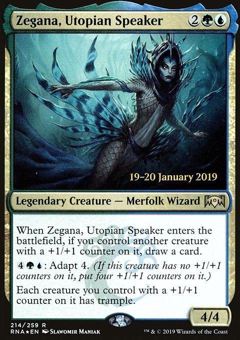Zegana, Utopian Speaker, Ravnica Allegiance Promos #214s, Magic: The Gathering card