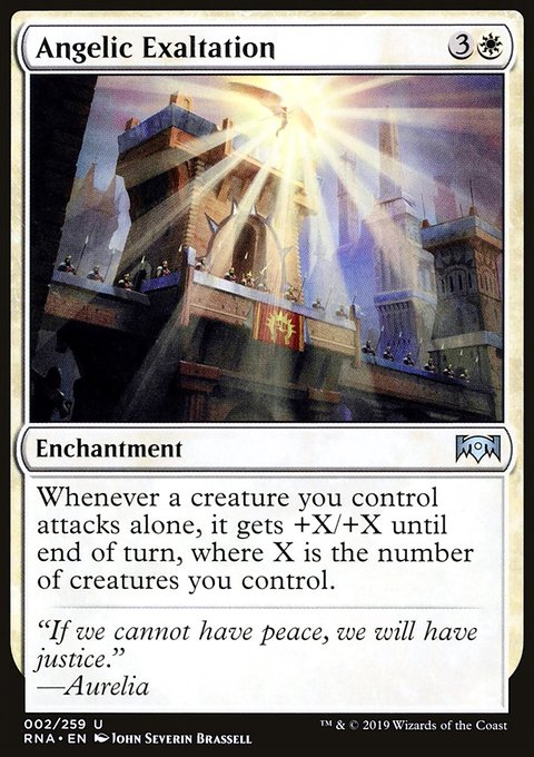 Angelic Exaltation, Ravnica Allegiance #2, Magic: The Gathering card