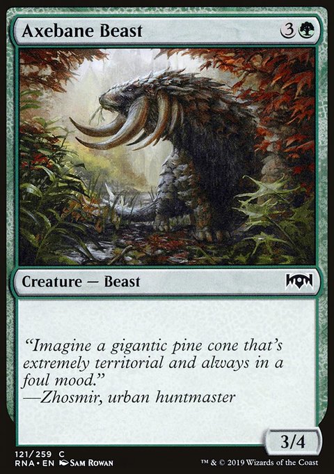 Axebane Beast, Ravnica Allegiance #121, Magic: The Gathering card