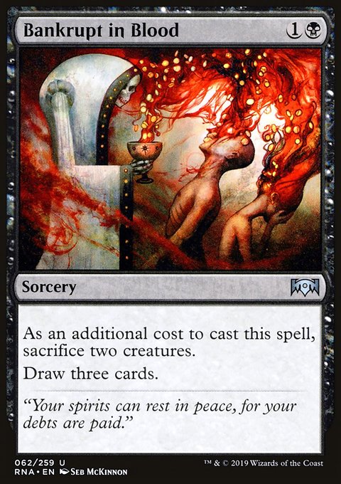 Bankrupt in Blood, Ravnica Allegiance #62, Magic: The Gathering card