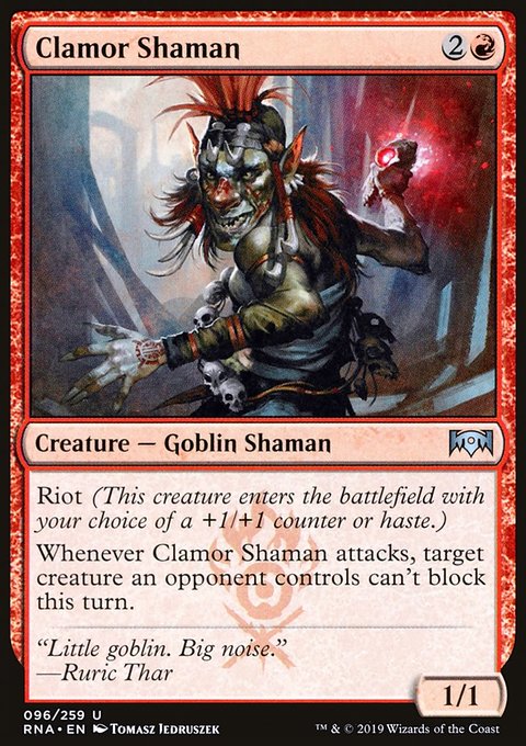 Clamor Shaman, Ravnica Allegiance #96, Magic: The Gathering card