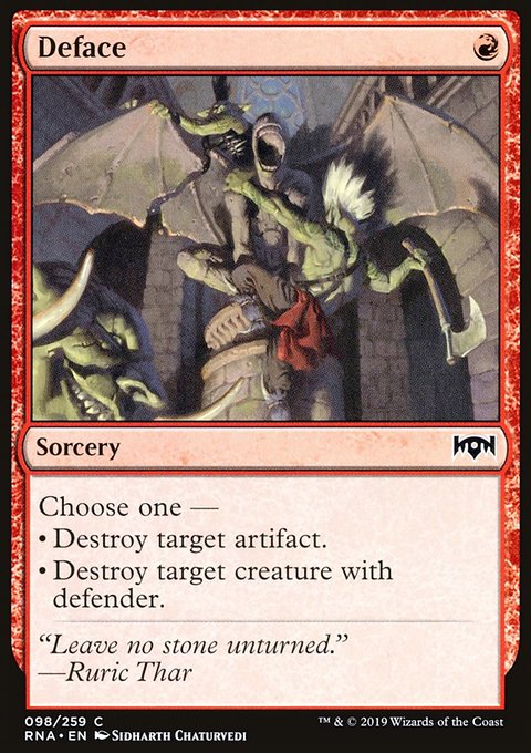 Deface, Ravnica Allegiance #98, Magic: The Gathering card