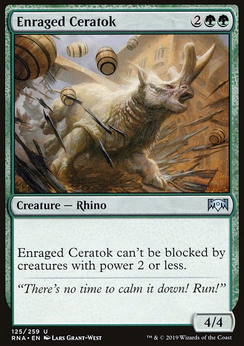 Enraged Ceratok, Ravnica Allegiance #125, Magic: The Gathering card
