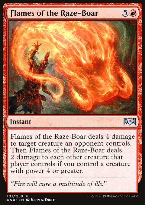 Flames of the Raze-Boar, Ravnica Allegiance #101, Magic: The Gathering card