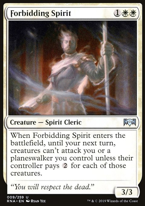 Forbidding Spirit, Ravnica Allegiance #9, Magic: The Gathering card
