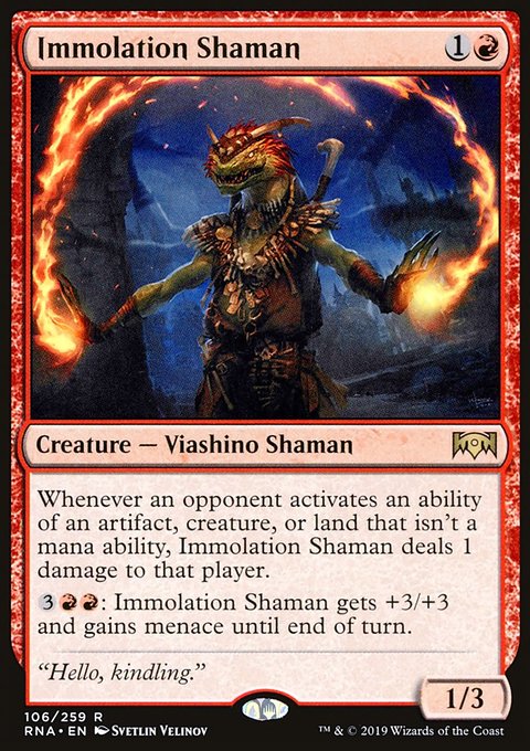 Immolation Shaman, Ravnica Allegiance #106, Magic: The Gathering card