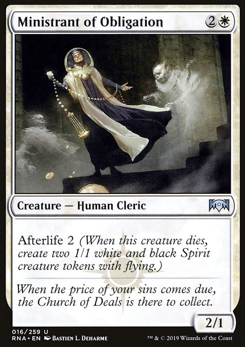 Ministrant of Obligation, Ravnica Allegiance #16, Magic: The Gathering card