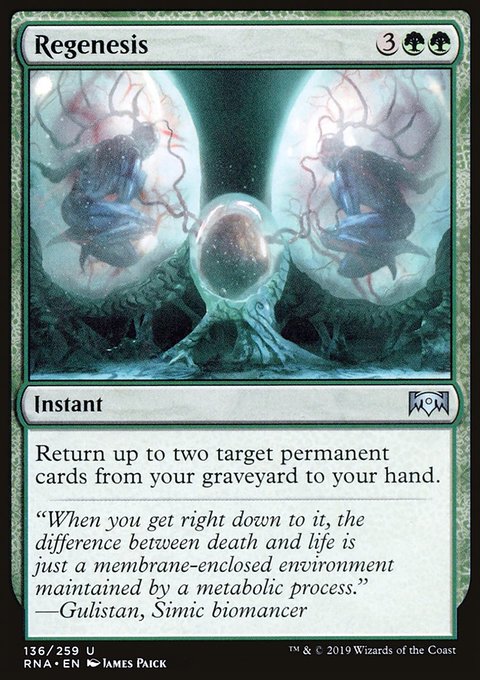Regenesis, Ravnica Allegiance #136, Magic: The Gathering card