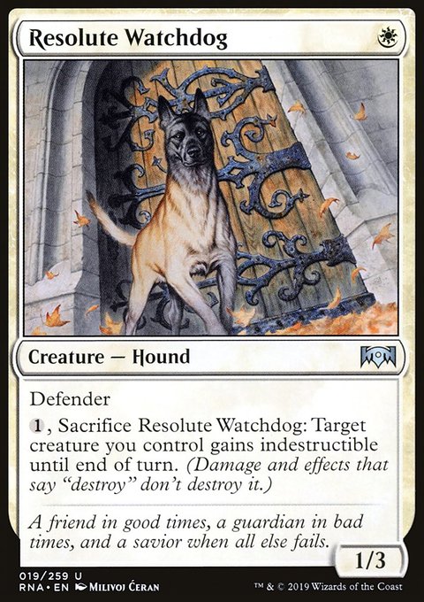 Resolute Watchdog, Ravnica Allegiance #19, Magic: The Gathering card