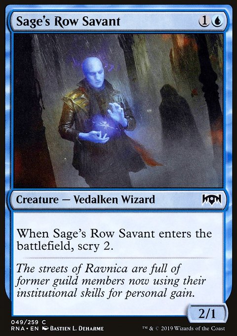 Sage's Row Savant, Ravnica Allegiance #49, Magic: The Gathering card