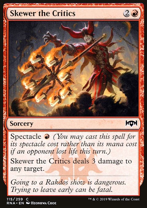 Skewer the Critics, Ravnica Allegiance #115, Magic: The Gathering card